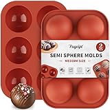 Puyeipt 2 Pack Medium Semi Sphere Silicone Molds, 2 Inch Hot Chocolate Bombs Molds 6 Cavity Half Sphere Silicone Baking Molds for Chocolate, Cake, Jelly, Dome Mousse