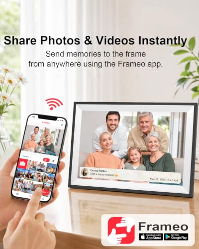 Image of Frameo 15.6 Inch Smart WiFi Digital Picture Frame | 1080P HD IPS Touch Screen Digital Photo Frame, Wall Mountable, Instantly Share Photos & Videos via Frameo App from Anywhere