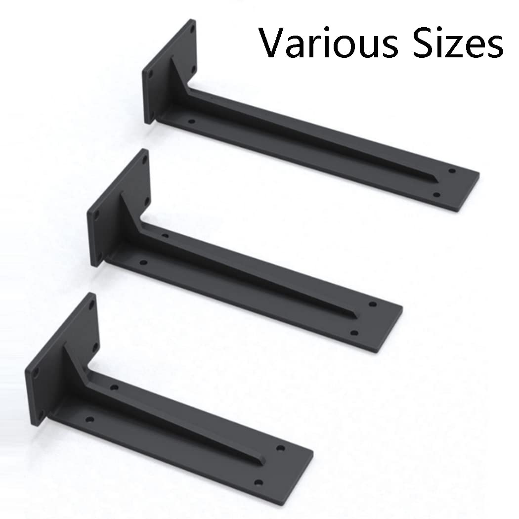 Staffe Per Mensole Sossai - 2 Pezzi In Alluminio Nero Opaco 180x180mm | Supporti Angolari Per Scaffali A Parete - Foto 8