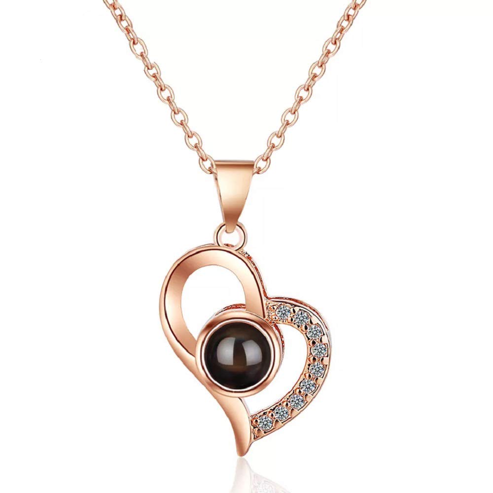 University Trendz I Love You in 100 Different Languages Chain Pendant Necklace for Women and Girls, Best Valentines Gift (Rosegold) (B082YXFGF9) Amazon Price History, Amazon Price Tracker