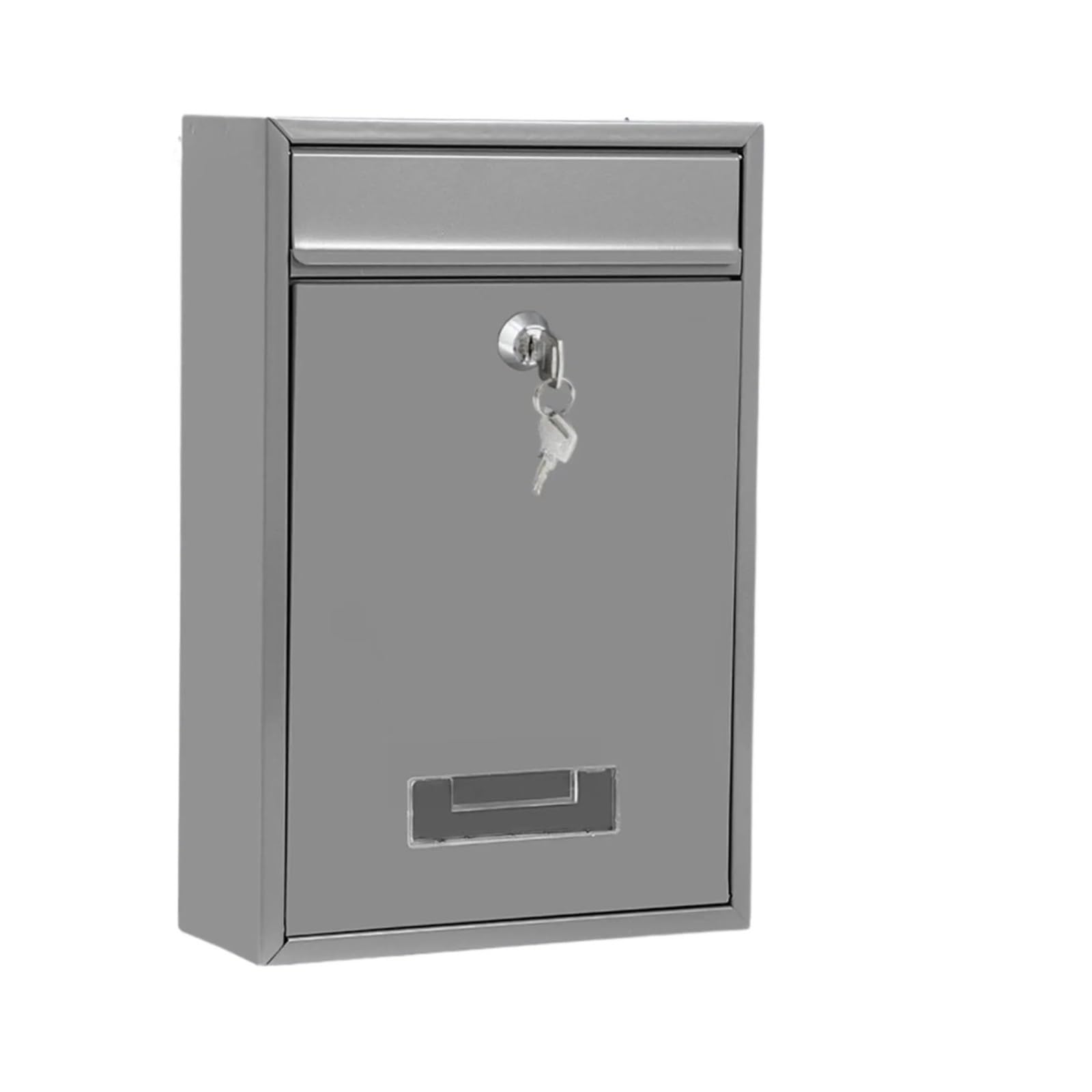 Wall Mounted Mailbox, Wall Mounted Mailbox Lockable 2 Keys Iron Multicolor Outdoor Home Office Mail Insertion(Grey)
