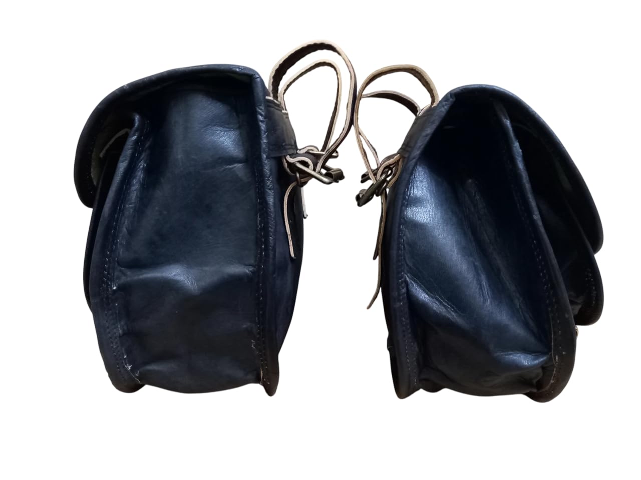 American Blue Borse da sella per moto, tasca laterale per bicicletta, borsa per attrezzi in pelle (2 tasche) (nero)