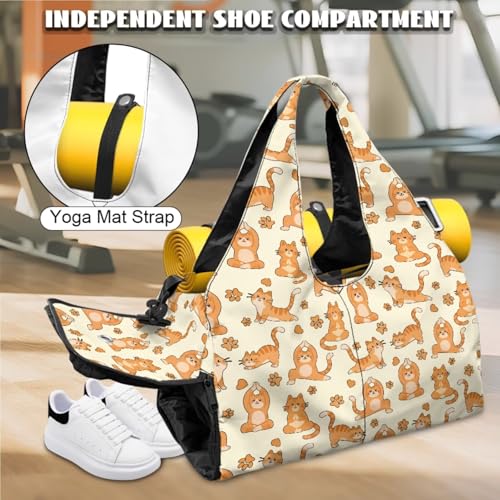 Yoga Tote Bag for Unisex With Mat Strap Versatile Workout Carrier Open Small Pocket Handbag for Vacation2