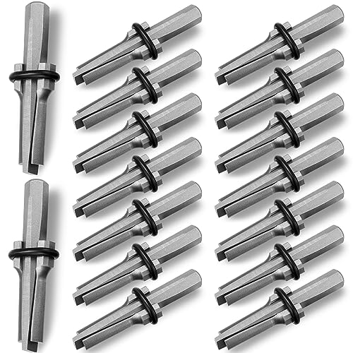 Image of Gisafai 16 Pcs Rock Splitting Wedges, 5 /8'' Wedge and Feather Shims, Heavy Duty Chisel and Feather Stone Splitting Tools Rock Hounding Equipment for Marble Rocks Concrete Granite