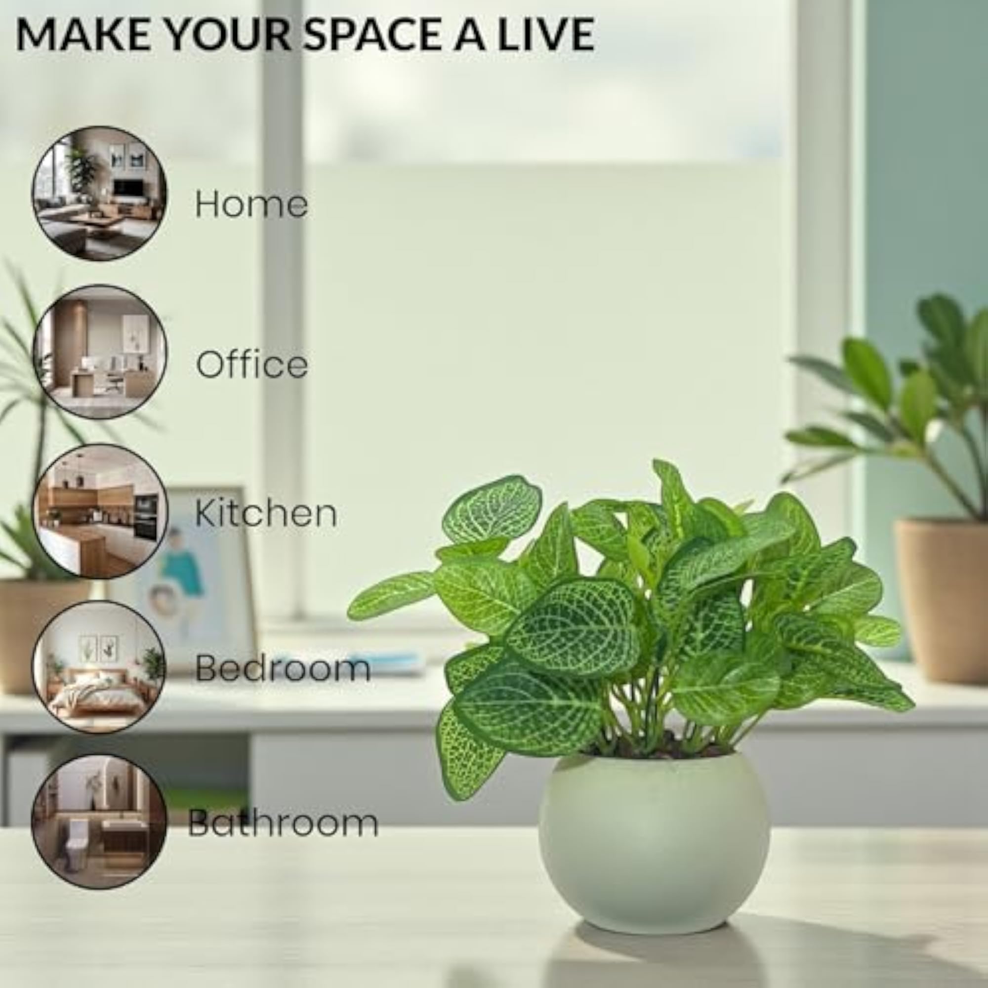 Artificial Plants with Pot for Home & Office Decor