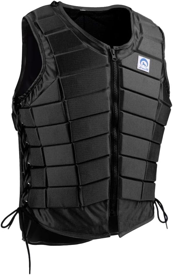 kowaku Black EVA Padded Horse Riding Equestrian Waistcoat Shock Absorption Impact Reduction