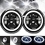 7inch LED Headlights For TOYOTA LAND CRUISER FJ40 FJ45 FJ50 FJ55 FJ60 FJ62 FJ70, 120W Hi/Lo Beam DLR Headlamps Round LED Turn Signal Light With Halo Angel Eyes H4 H13 Adapter(Pack of 2)
