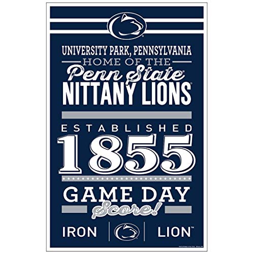 WinCraft NCAA Penn State Nittany Lions SignWood Established Design, Team Color, 11x17