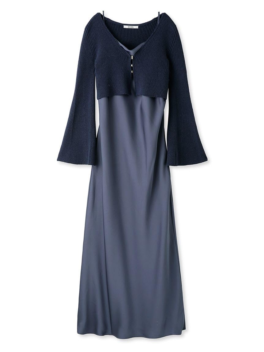 Amazon.co.jp: [スナイデル] カーデセットサテンキャミワンピ  