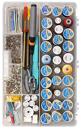 Artbin 7003Ab Sew-Lutions Sewing Supply Storage System With Lift-Out Thread Spool Tray, [1] Plastic Storage Case, Clear #TOP4