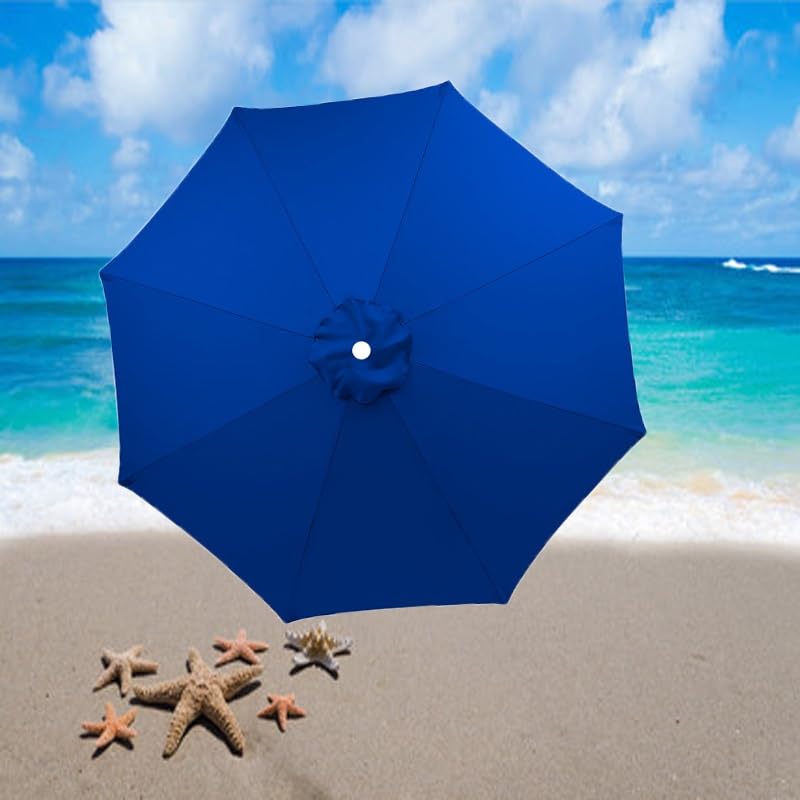 Zapasowy pokrowiec na parasol tarasowy pasuje do parasoli o długości 2,1 m, 2,7 m, 3 m, odporny na warunki atmosferyczne, tkanina parasola, łatwa instalacja, 6 i 8 żeber, rozwiązanie do użytku na