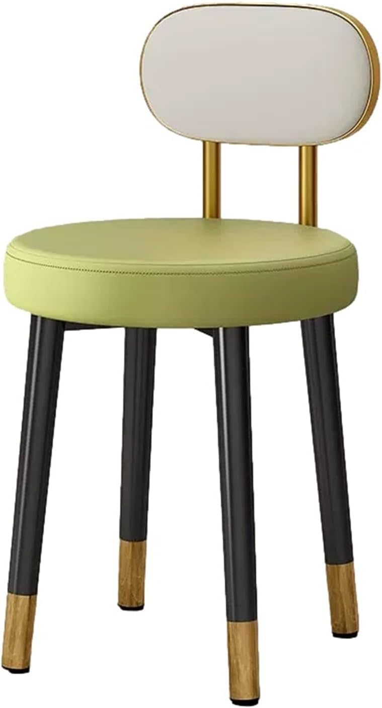 Chaises de salle à manger vertes en similicuir avec dossier haut pour lot de 2