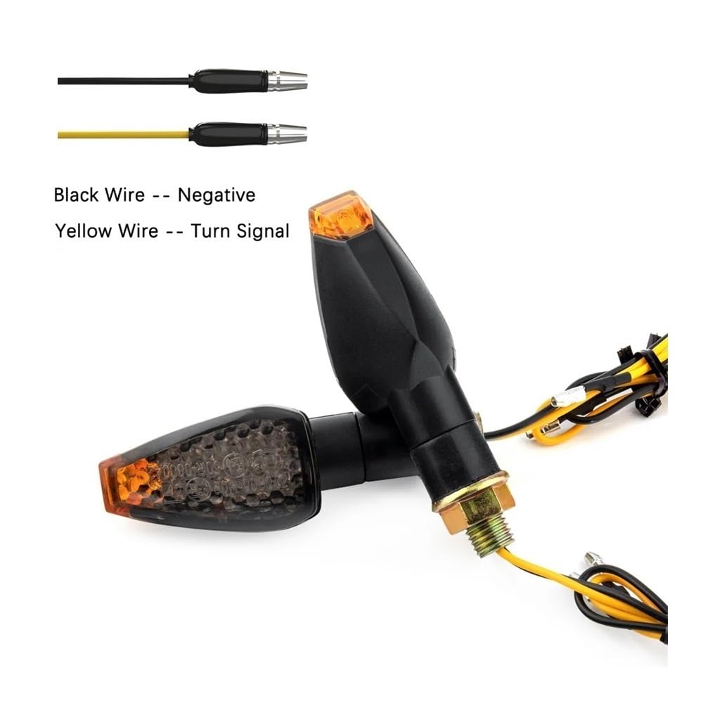 Frecce per motociclette omologate per luci di segnalazione 14 per indicatori direzione Luce ambra Lampeggiante 12V/24V M10(2PCS)