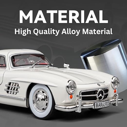 Image of 1954 Mercedes Benz 300SL Diecast Car Model | 1:32 Scale Metal Classic Vintage |Style Collectible Toys Diecast Model | Display Car & Birthday Gift for Kids (Colour as a per Stock)