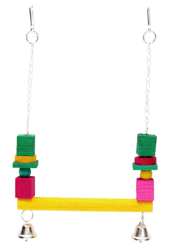 KSK Bird Swing - Parrot Supplies Accessories Bird Swings for Cockatiels Bird Swing for Parakeets Small Medium Pet Bird Lovebird Budgie Handmade Wooden Blocks Bird Toys cage Accessories (B06W9P9MJX) Amazon Price History, Amazon Price Tracker