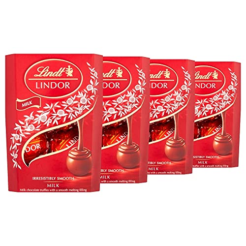 4 Caixas de 37g, Bombons de Chocolate Sui&ccedil;o, Lindt Lindor