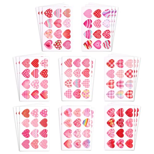 Autocollants cœur imperméables et réutilisables de 3 cm pour scrapbooking