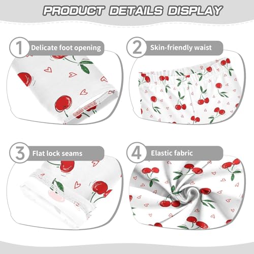 Toddler Girls Leggings Full Length Pants Cherry Active Leggings for Girls 6T3