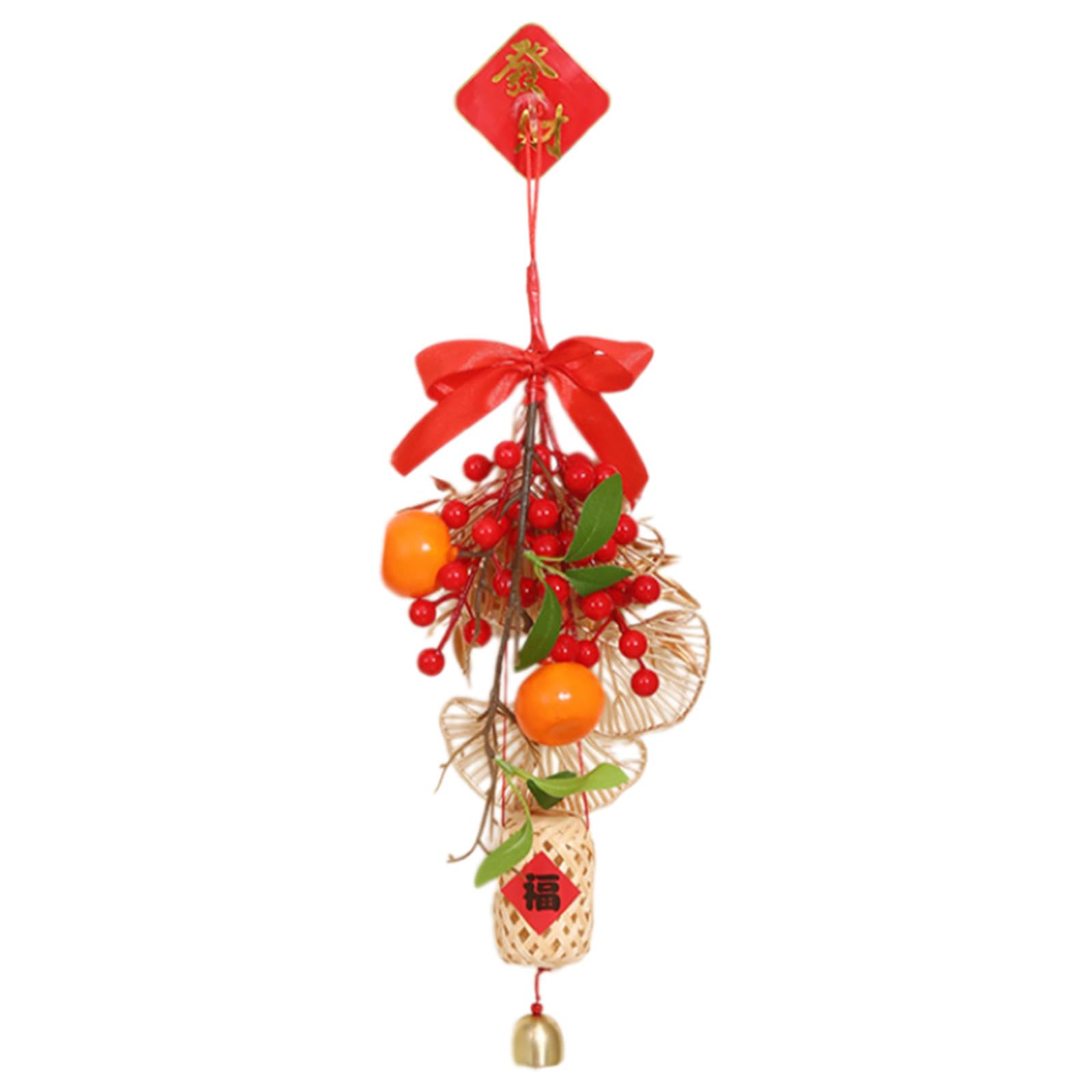 Vibranted Chinese New Year Hanging Pendant with Traditional Patterns Realistic Fruit Pendant for Home Decoration Hanging Ornament
