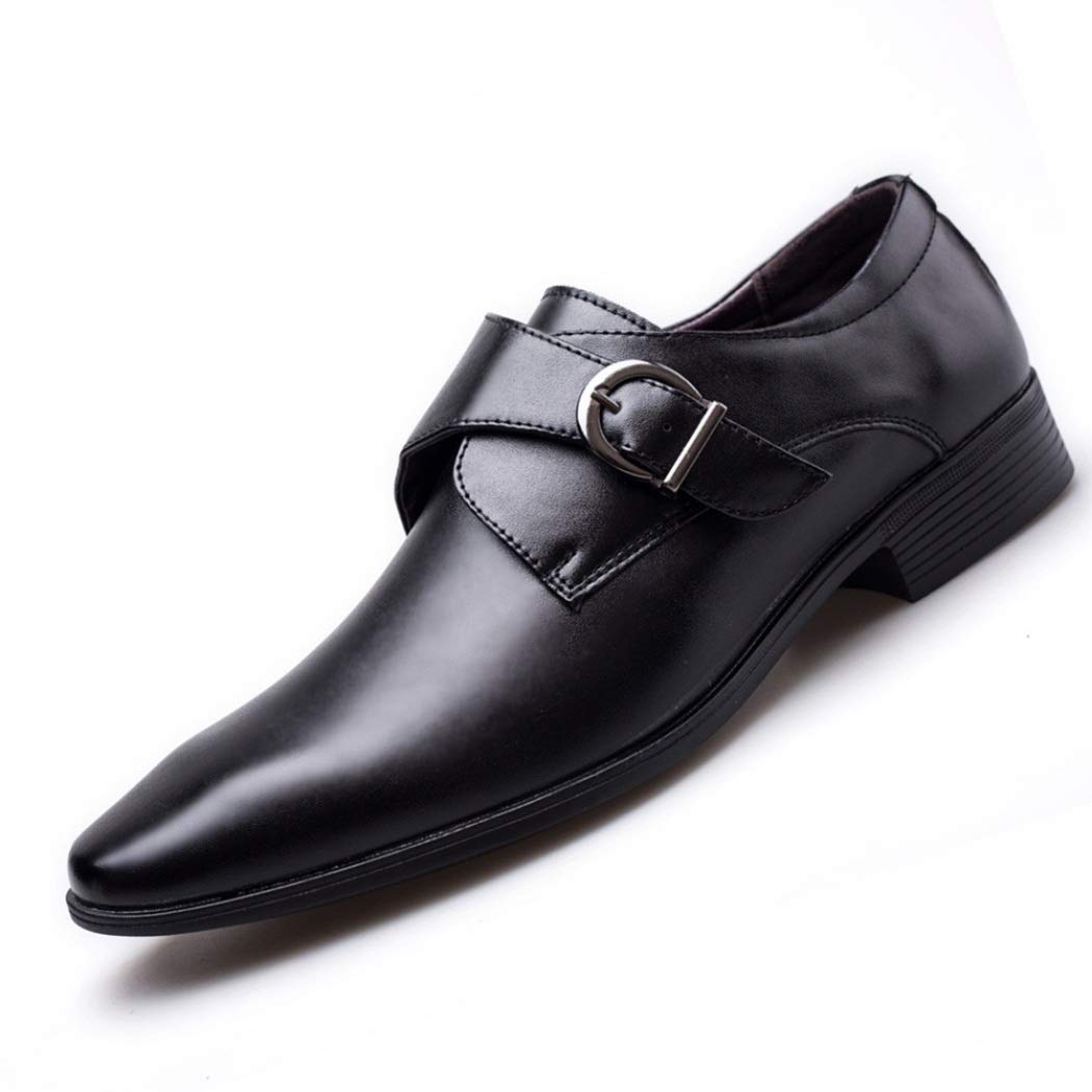 Scarpe Eleganti da Uomo Slip on a Punta Traspirante Mocassini con Punta a Punta Appartamenti Scarpe da Lavoro in Pelle con Fibbia Casual