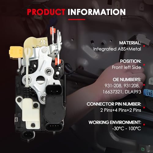 Image of CCIYU Front left Driver Side Door Lock Actuator for Chevy for GMC Silverado 1500 2500, Suburban 1500 2500, Tahoe, Sierra 1500 2500, Yukon, Yukon XL 1500 2500 1999-2000# 931-208