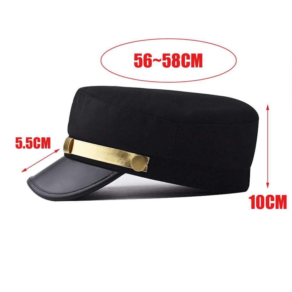 Black Chauffeur Hat Taxi Driver Theme Hat Vintage Newsboy Cap with Gold Belt for Fancy Dress Festival Costume Accessory - Image 2