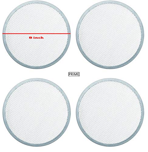 Image of Prime Bakers and Moulders 8 Inches Aluminium Pizza Screen mesh for Oven- Set of 4