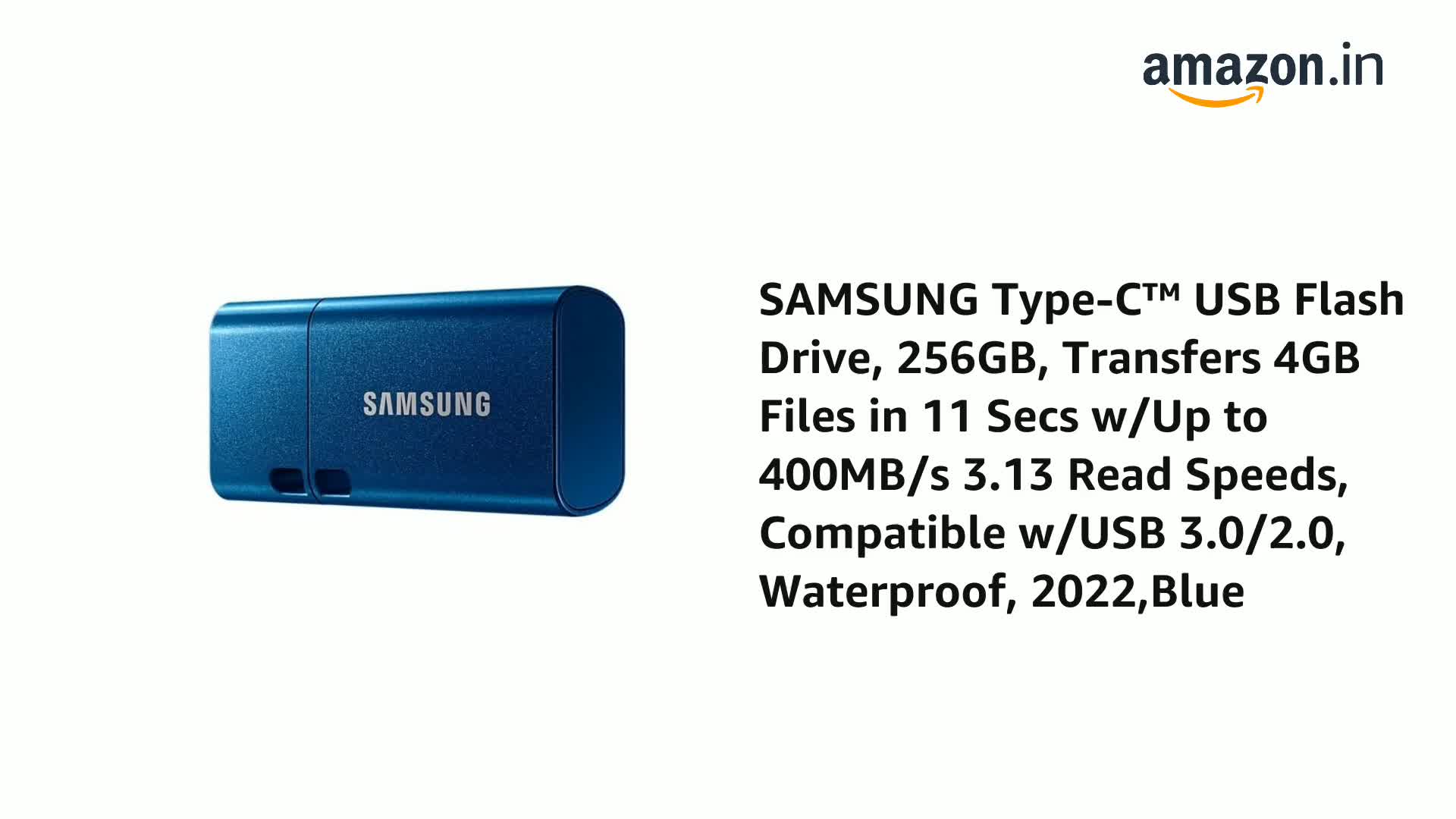 外付けハードディスク・ドライブ SAMSUNG USB Type-C Flash Drive 256GB SAMSUNG Type-C™ USB Flash Drive, 256GB, Transfers 4GB Files in 11