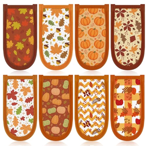 Patelai 8 Pieces Fall Cast Iron Skillet Handle Covers Pan