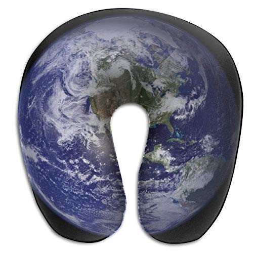 XCNGG Earth Funda de Almohada para el Cuello en Forma de U Espuma viscoelástica, Novedad Almohada de Descanso de Viaje Dolor, Transpirable Suave Cómodo Ajustable