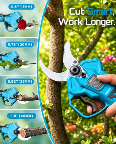 Image of SEESII Electric Pruning Shears 4 Modes, 1.8 inch Cut Electric Pruners Cordless