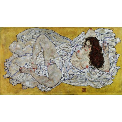 Nu au repos par schiele œuvre d'art captivante pour atmosphère intime en toile