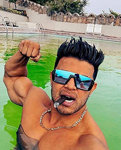 Image of PIRASO Fashion Square Unisex Half Rim Sunglass inspired from Shahid Kapoor and Sahil Khan