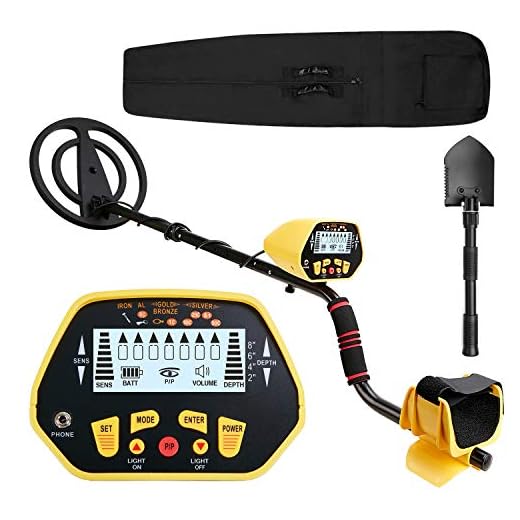 Canway Metal Detector High Accuracy Adjustable Waterproof Metal Finder, LCD Display with Light, Carrying Bag and Shovel Included, 7 Target Categories, Depth Indication, Audio Prompt, with P/P Function