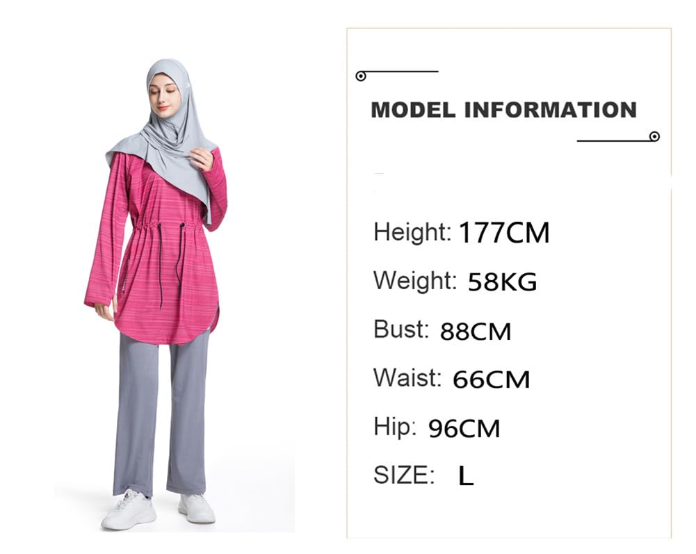Women's Arabic Modest Sports Set for Outdoor Yoga, Running, Fitness