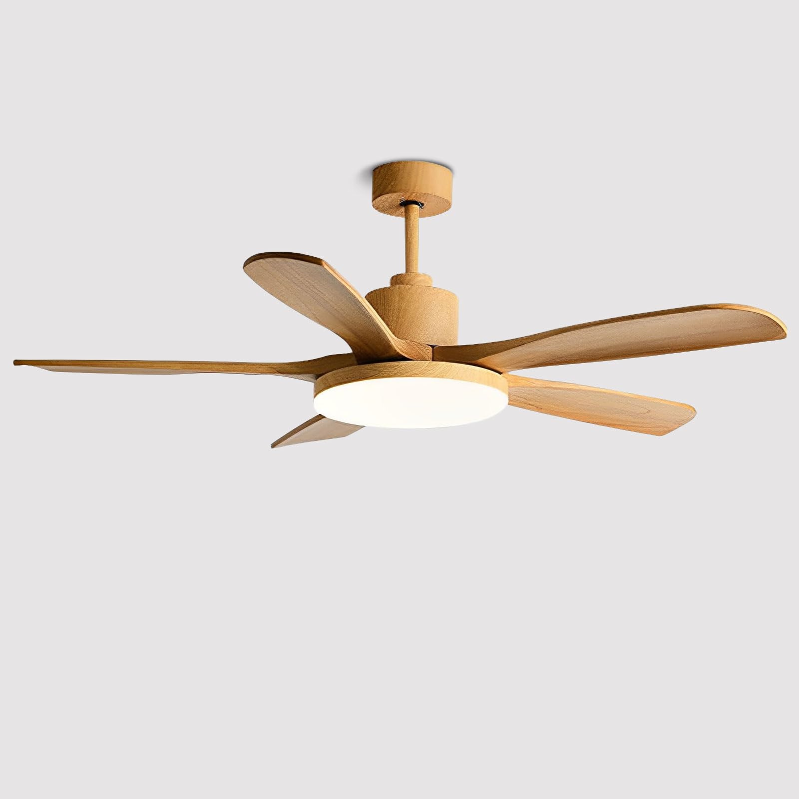 HXYSXHJUO Dimmable Ceiling Fan Lighting Remote 6 Speeds Fans Creative Wood Grain With 48W LED Light For Dining Room Restaurant Living Bedroom Quiet