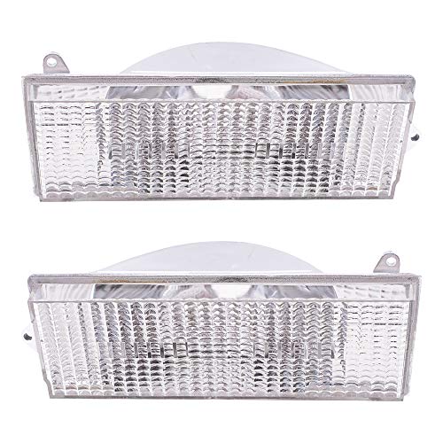 Brock Replacement Set Driver and Passenger Park Signal Front Marker Lights Compatible with 84-96 Cherokee Comanche Wagoneer 56000099 56000098