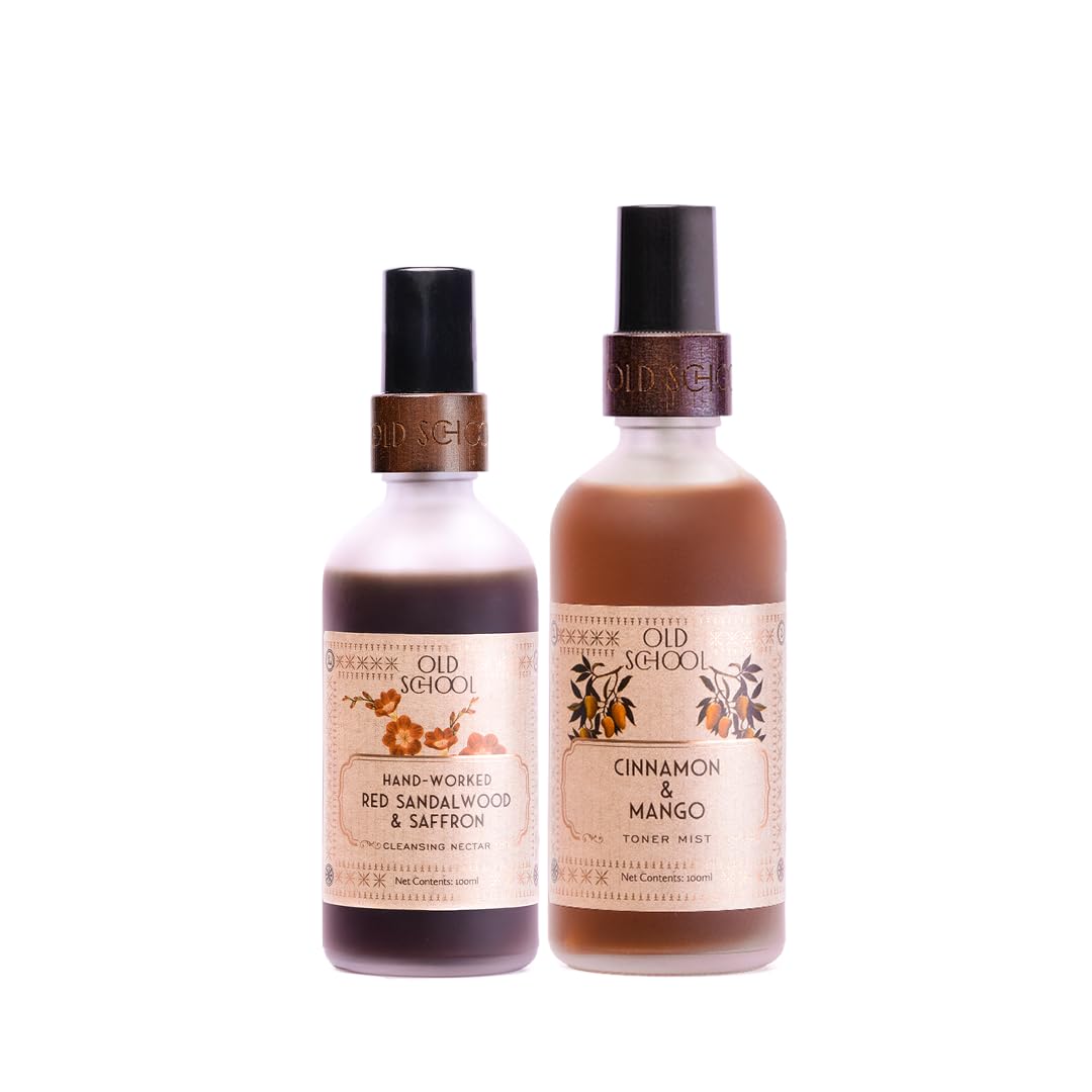 Old School Rituals Age Defying Cleanser and Toner Set, Red Sandalwood & Saffron Cleanser and Cinnamon & Mango Toner Mist Set, 100 ml + 100 ml, For Acne-Prone and Mature Skin, Pack of 2-image-27