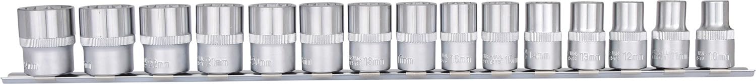 KS Tools 911.1285 Jeu de douilles 1/2 ", 12 prises, 15 pièces, 10-24mm | Jeu de douilles 1/2'' 12 pans, 15 pcs., 10-24mm