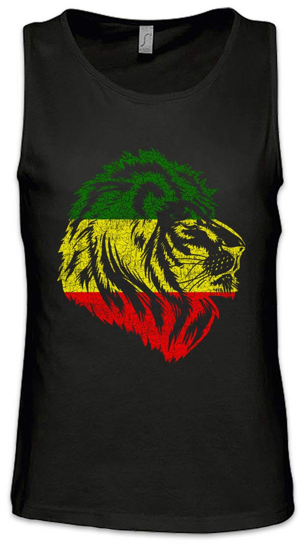 Urban Backwoods Men's Black Rastafari Lion V Tank Top Training Gym Vest Shirt Size M