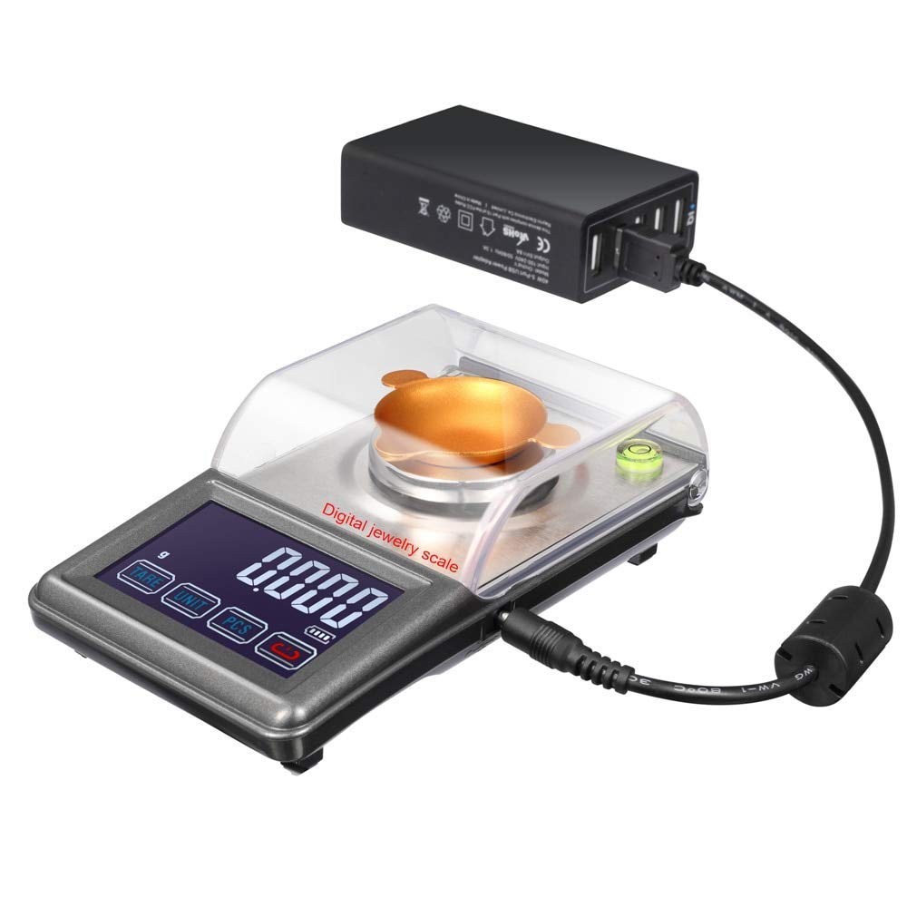 Balanza de pesaje de Laboratorio electrónico LCD de precisión de 0.001g balanza de joyería Digital de Bolsillo de miligramo de Germen de Oro de Diamante, Muestra de Color