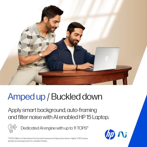Image of HP 15, Intel Core Ultra 5 125H, 12 Tops (16GB DDR5, 512GB SSD) FHD, IPS, 15.6'' /39.6cm, Win11, M365 Basic* Office24, Silver, 1.65kg, fd1254TU, Intel Graphics, FHD Camera w /Shutter, AI Powered Laptop