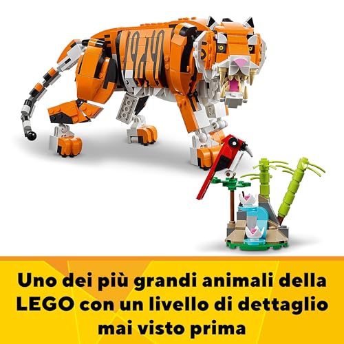 Creator 3 in 1 Tigre Maestosa, Si Trasforma in Panda o Pesce Koi, Set da Collezione con Figure di Animali Giocattolo, Giochi Creativi per Bambini, Bambine, Ragazzi e Ragazze, Idea Regalo 31129 - Lego - Immagine 4
