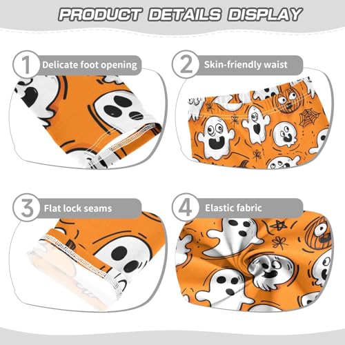 Funny Ghost Orange Girls Leggings Soft Stretch Workout Yoga Dance Pants for Kids Casual Tights3