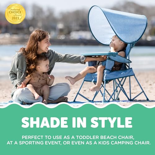 Image of Baby Delight Go with Me Venture Portable Chair | Indoor and Outdoor | Sun Canopy | 3 Child Growth Stages | Blue Wave