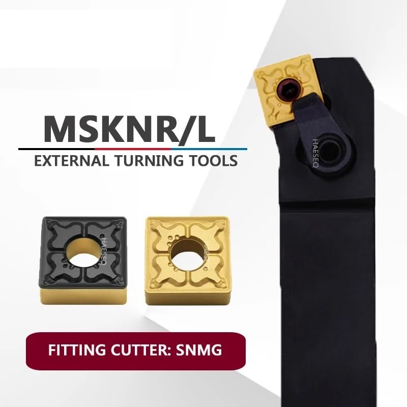 1pc MSKNR MSKNR1616 MSKNR2020 MSKNR2525 MSKNR3232 External Turning Tool Holder SNMG Carbide Insert Holder for Metal Lathe Cutting(Size:12,Color:MSKNL_NO Inserts_1616H)