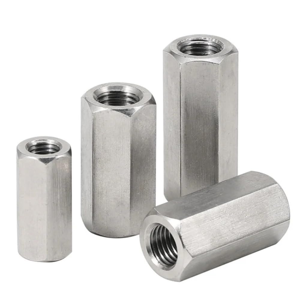 Tuerca de Acoplamiento Tubular de Acero Inoxidable 304, Rosca Izquierda/Derecha, Hexagonal, Extensible, Larga, con Manguito de unión, M3-M16(5pcs,M14x100xS21mm)