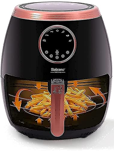 Balzano 5.6L/XXL Air Fryer With Rapid Air Technology, 10 Preset Programs, Digital Control Panel, 1800W, Plastic, AF716, Rose Collection