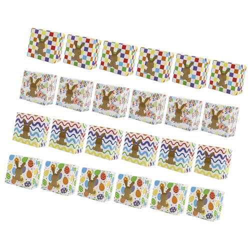 Boîtes-cadeaux de Pâques en carton blanc assorties avec fenêtre x24