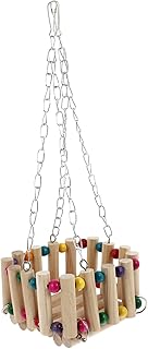 POPETPOP O Brinquedo De Pássaro De Balanço Brinquedos Esportivos Brinquedos De Gaiola De Pássaro Brinquedos De Gaiola De Pássaro De Estimação Pássaro Gaiola De Balanço De Madeira Pássaro